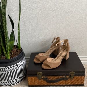 Sam Eldelman Suede Yaro Ankle Strap Heels